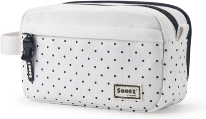 Sooez Original High Capacity Pencil Case, Big Pencil Bag Pouch Box Organizer Pen Case, Aesthetic Supply for Girls Adults, Portable Journaling Supplies with Easy Grip Handle & Loop, Mint Green