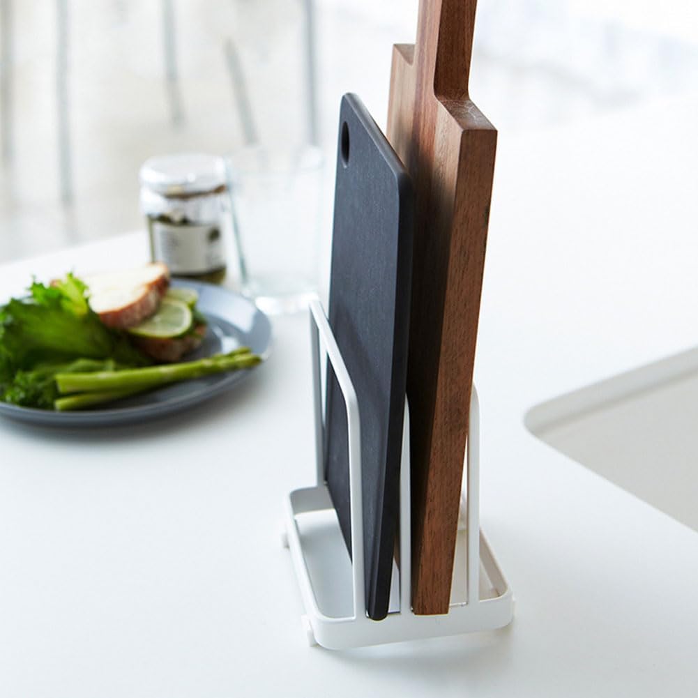 Cutting Board Organizer, Cutting Board Holder Rack, Baking Cookie Pan Sheets for Cabinet Storage or Kitchen Counter (Black)