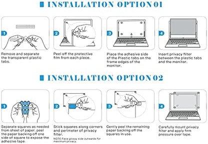 [2 Pack] 27 Inch Computer Privacy Screen , 16:9 Aspect Ratio Monitor Privacy Filter with Anti-Glare, Anti-Blue Light & Anti-Spy Protection, Removable Anti-Scratch Screen Protector for 27-Inch Widescreen Monitors