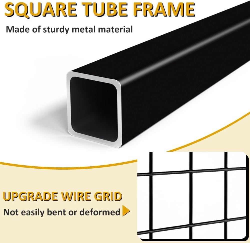 3 Packs 1.8' x 5.7' Grid Wall Panels Standing Wire Grid, Display Rack with T-Base Wheels Freestanding Gridwall Panel Tower for Shows, Black