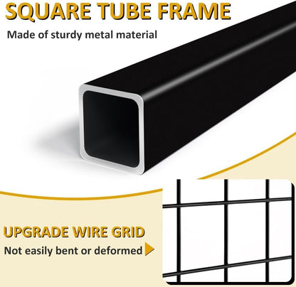 3 Packs 1.8' x 5.7' Grid Wall Panels Standing Wire Grid, Display Rack with T-Base Wheels Freestanding Gridwall Panel Tower for Shows, Black
