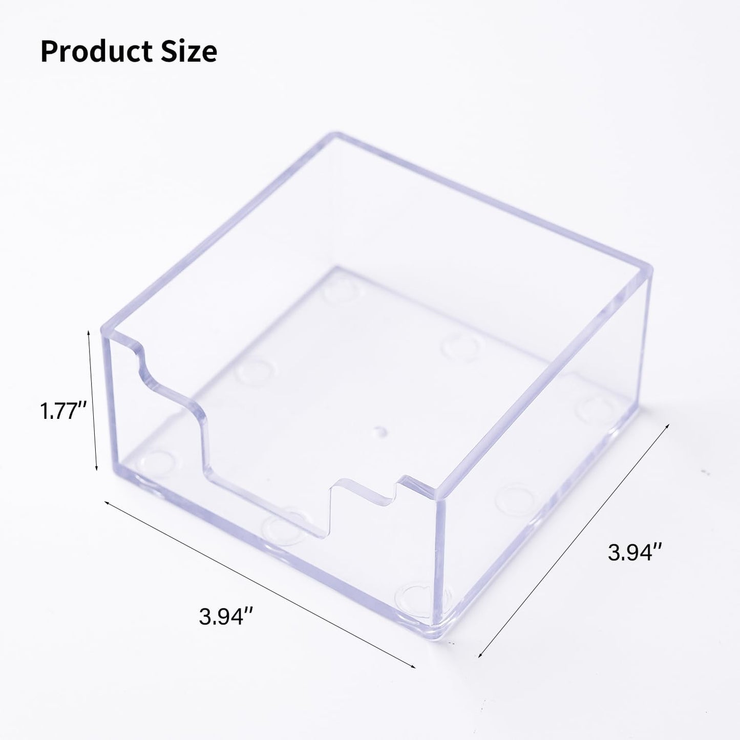 Sticky Notes Holder，Clear Acrylic 3" x 3" Post it Note Holder Dispenser for Desk, Computer Screen, Classroom Office Organizer, Light Blue