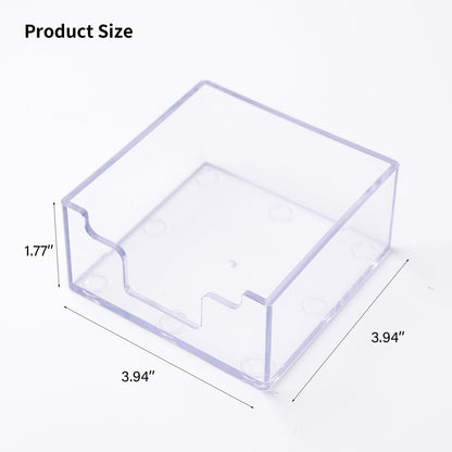 Sticky Notes Holder，Clear Acrylic 3" x 3" Post it Note Holder Dispenser for Desk, Computer Screen, Classroom Office Organizer, Light Blue