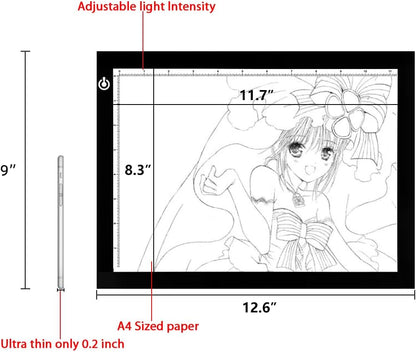 LitEnergy A3 Copy Light Board Tracing Box, Ultra-Thin Adjustable Drawing Tablet USB Power Artcraft LED Tracer Pad for Diamond Art Painting Accessories, Streaming, Sketching, Animation, Stenciling