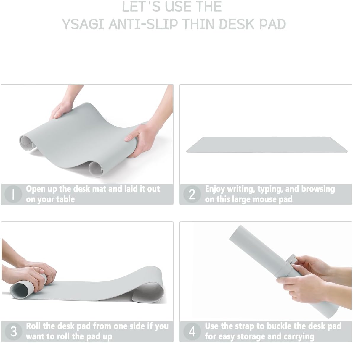 YSAGi Non-Slip Leather Desk Pad, Waterproof Laptop Computer Desk Keyboard Mat, Table Protector Blotter Mat, Large Mouse Pad for Office/Work/Home/Decor(Black, 31.5" x 15.7")
