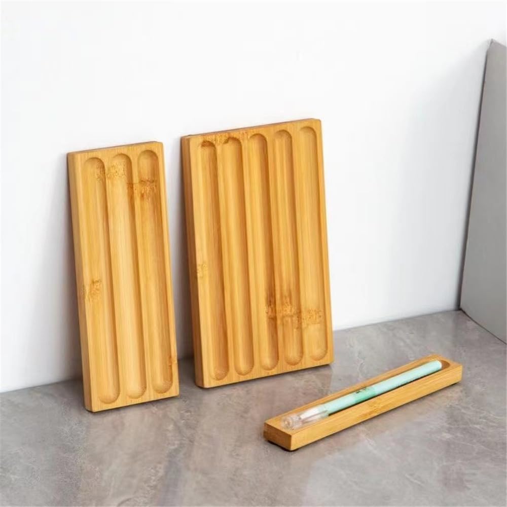 Pen holder Organizer of Office desks,Walnut Desk Pen Stand,Wave Pen Tray Accessory,Teacher Gifts,Suitable for School,Home,Desktop Art Accessories (Walnut, 5 Grid)