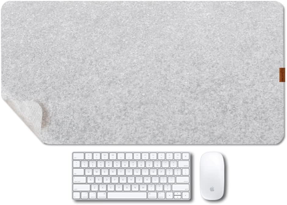 Bright Stone Felt Desk Mat,Non-Slip Mouse Pad, 27.5"x11.8" Office Supplies Desk Protector, Desk Accessories for Home and Office (Black)