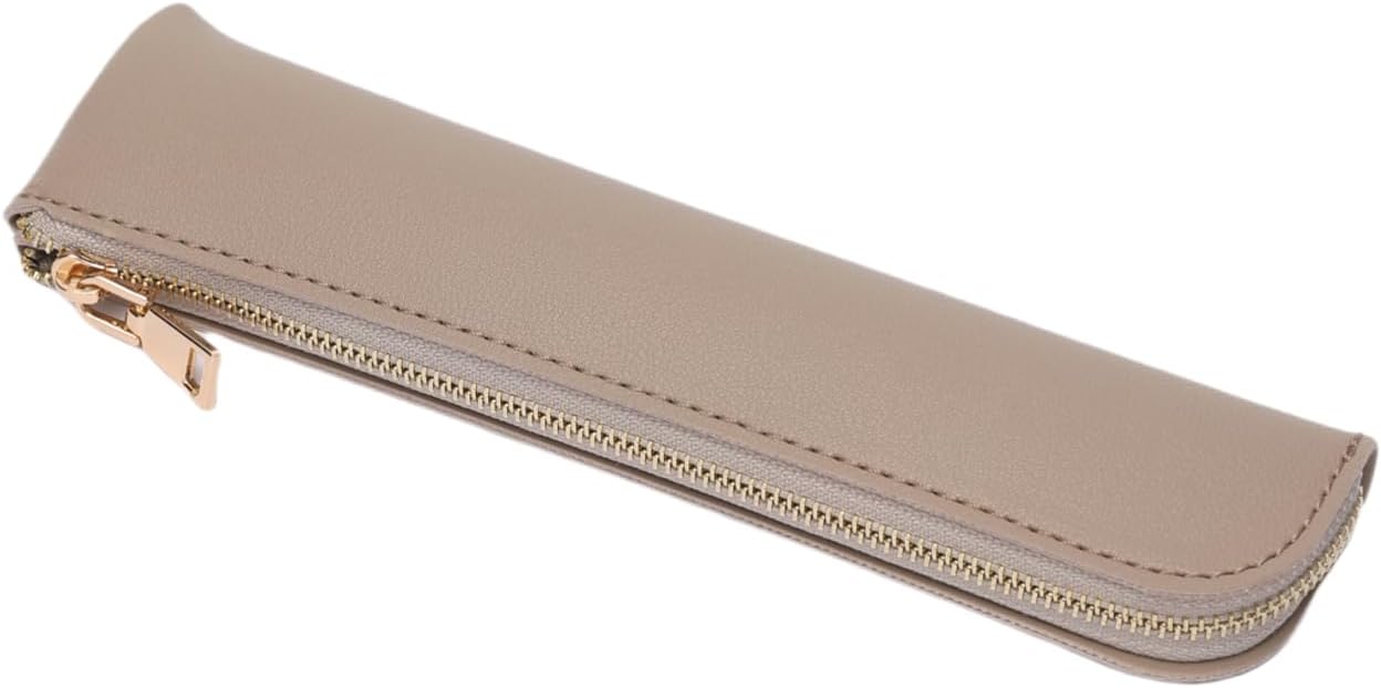 Canvas Pencil Case Small Pencil Pouch Slim Lightweight Pen Case Holder Cute Zipper Bag for School Office
