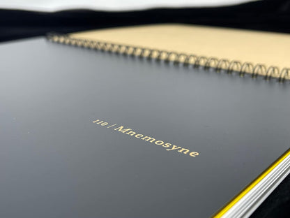 Maruman Mnemosyne Lined Notebook- Vertical A5, 5.83" x 8.27", 70 Sheets / 140 Pages, 7mm College Ruled With Center Line Journal, Perforated Pages & Wire-Bound to Lay Flat, Black, Made in Japan - Colors B