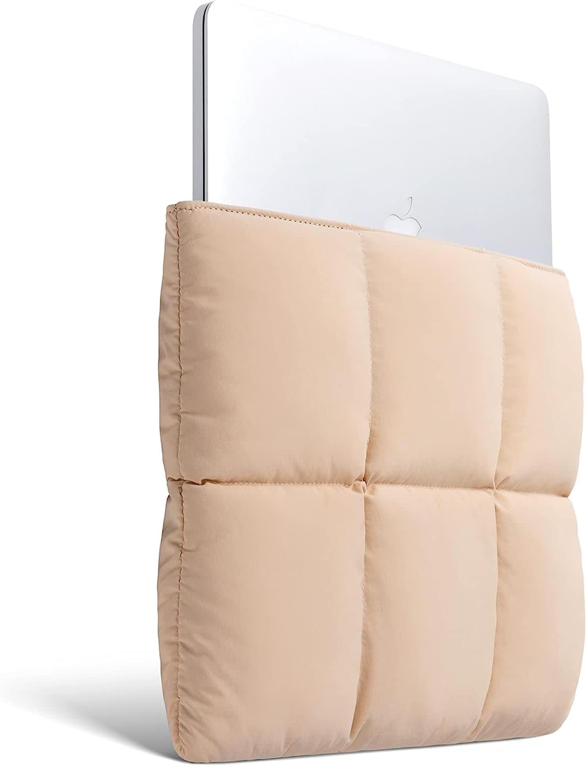 Comfyable Puffy Laptop Sleeve 13 Inch 14 Inch, Quilted Puffer Laptop Carrying Case for Women, Pillow Case Compatible with MacBook Air/Pro M5 M4 M3 M2 Pro/Max 2026, 13" MacBook Neo A18, Rice | Puffy