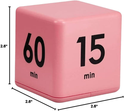 Feilifan Cube Timer, Productivity Cube Flip Timer for Kitchen Studying Workout Classroom Kids ADHD 15-20-30-60 Minute Preset, White