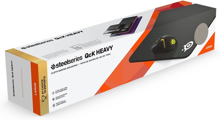 SteelSeries QcK Gaming Mouse Pad - XXL Cloth - Peak Tracking and Stability - Esports Mousepad - Never-Slip - Full Desk Coverage
