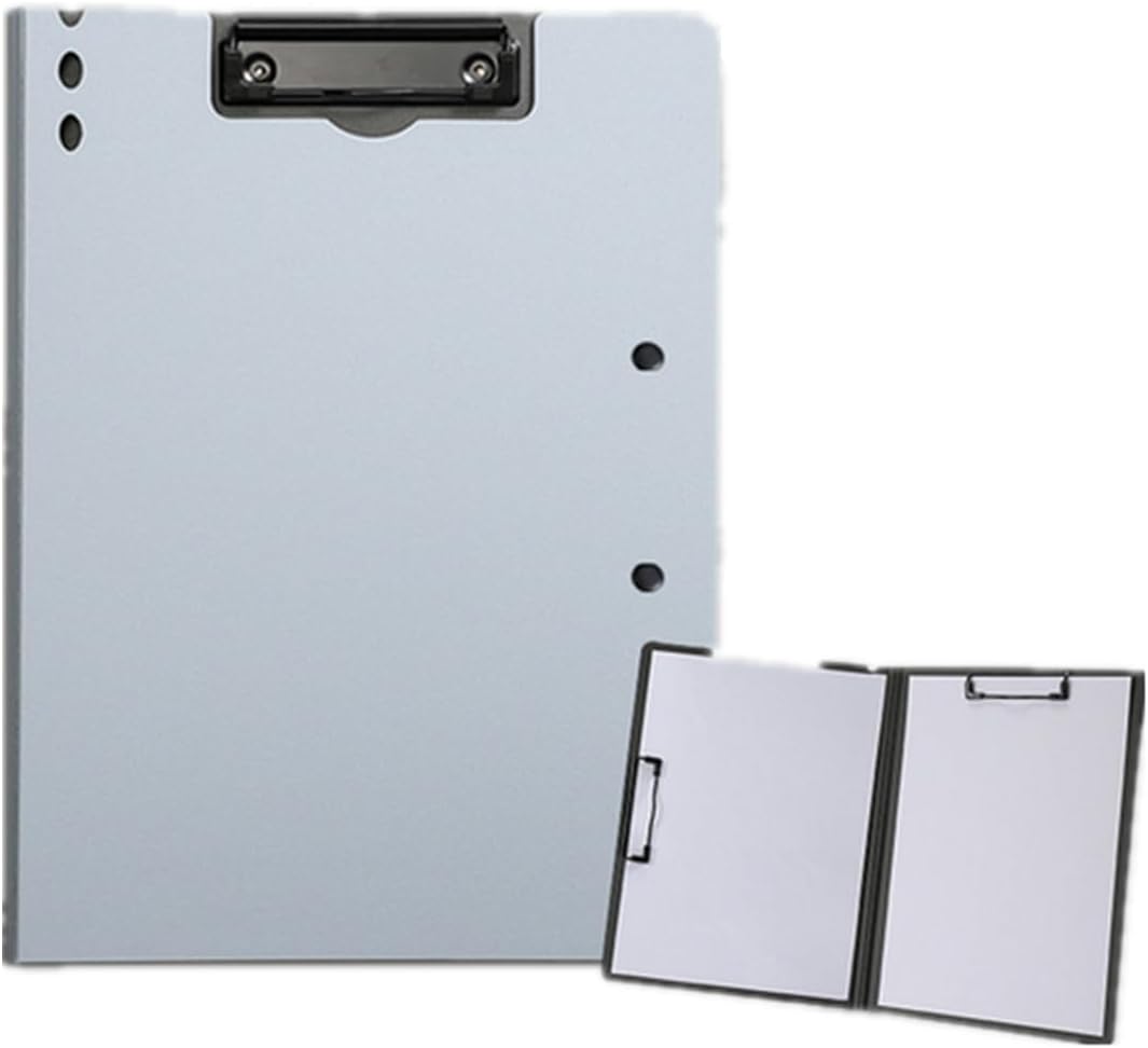 2 Pcs Folding Clipboard,Clipboard Foldable 9x12.5 inch Waterproof File Folder Clip Boards,A4 or A3 Size File Cover Folder Writing Clipboards with Two Metal Clip,Support Horizontal and Vertical (Black)