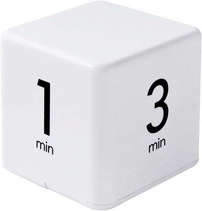 Feilifan Cube Timer, Productivity Cube Flip Timer for Kitchen Studying Workout Classroom Kids ADHD 15-20-30-60 Minute Preset, White