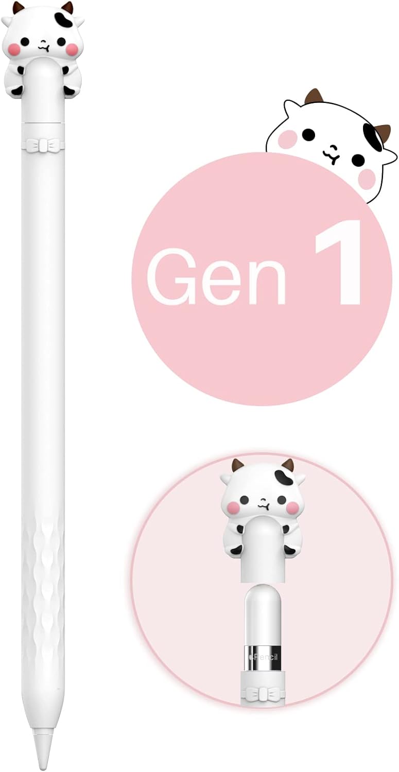 NIUTRENDZ Cute Bear Apple Pencil Case for Apple Pencil 2nd Generation Case Silicone Protective Cover Sleeve Skin Accessories (Brown, Apple Pencil 2nd Generation)