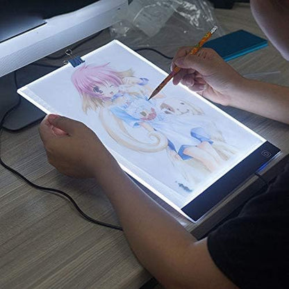 Ultra-Thin A5 Portable LED Light Box Tracer w/USB Cable Dimmable Brightness LED Artcraft Tracing Light Box Light Pad for Artists Drawing Sketching Animation Stencilling X-ray Viewing