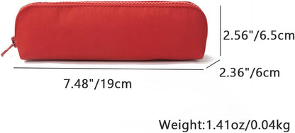 Canvas Pencil Case Cotton Canvas and Simple Multifunctional Pencil Bag Zipper Portable Storage (Black)