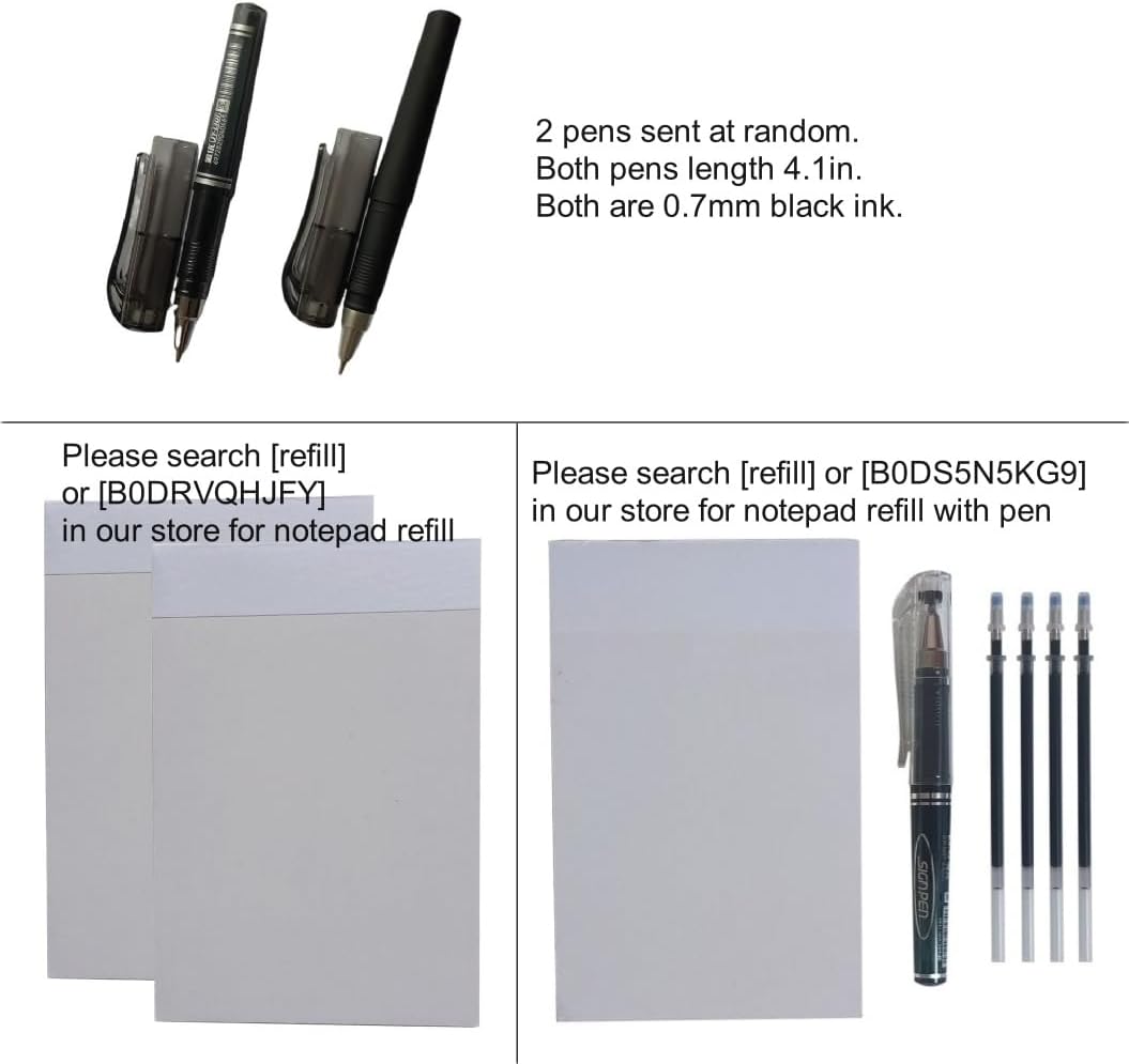 PU Leather Lanyard Meeting Notebook Neck Hanging Notepad with ID Slot and Pen, 3.5X5.1inch, Black