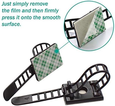 25 Pieces Desk Wire Organizer Cable Ties Zip Ties Adhesive Cord Clips Cable Management Cord Keeper Desk Wire Management