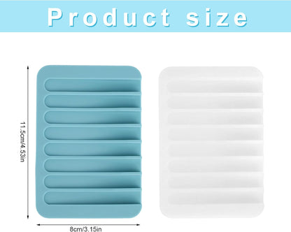 Penitue 2pcs Paint Brush Holders, Silicone Washable Paint Brush Organizer Stand with 8 Slots Paintbrush Rinse Holder for Oil Acrylic Watercolor Painting (Transparent & Blue)