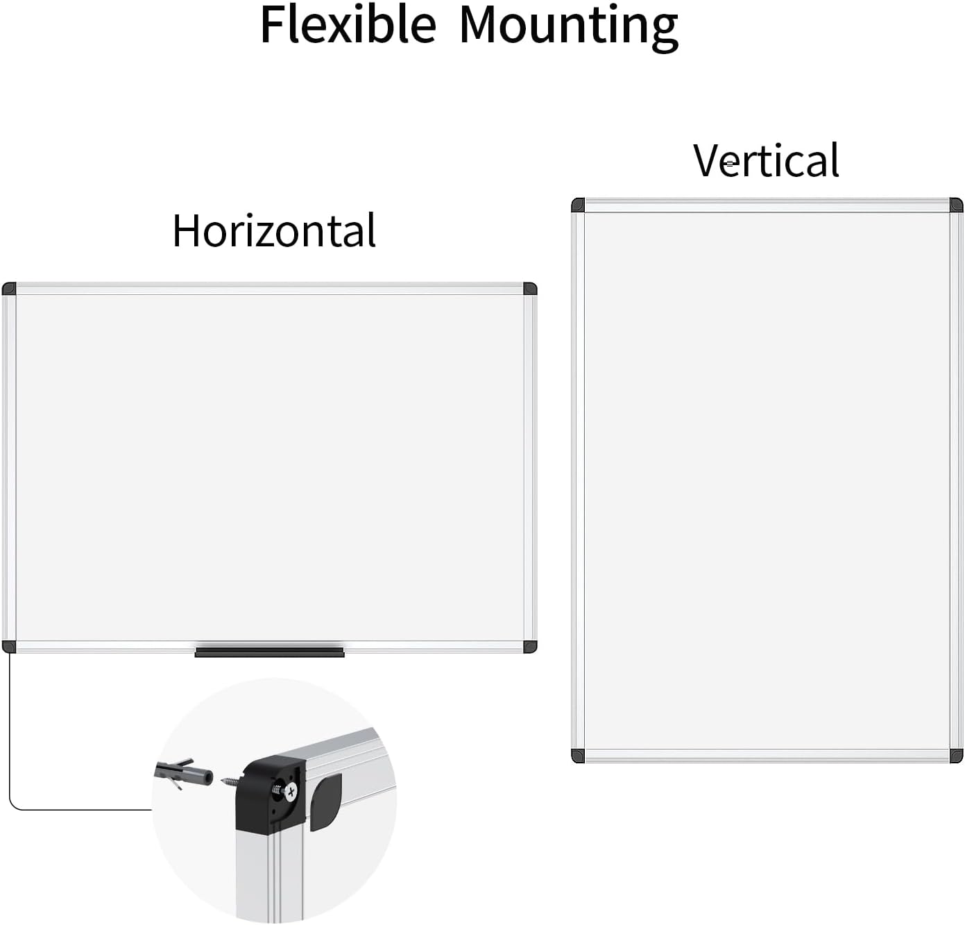 VIZ-PRO Magnetic Dry Erase Board, 24 X 18 Inches, Silver Aluminium Frame