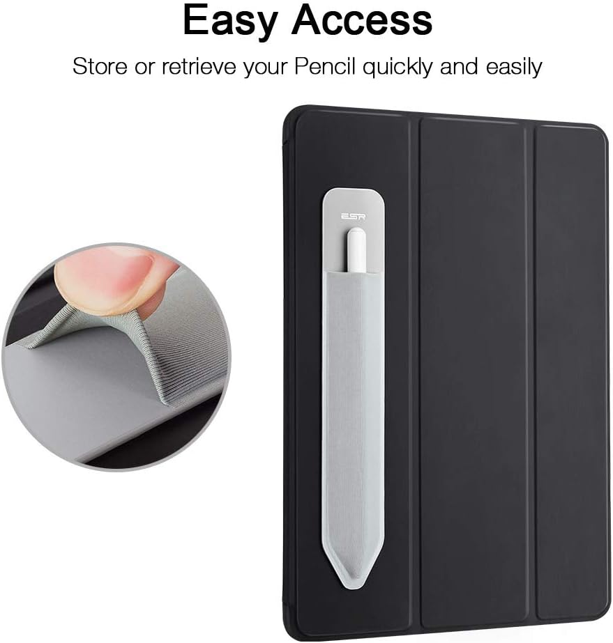 ESR Pencil Case Holder Compatible with The Pencil (Pro and 1st and 2nd Gen), Elastic Pocket for Stylus Pen [Pencil Protected and Safe] Pouch Adhesive Sleeve Attached to Case for Pencil, Black