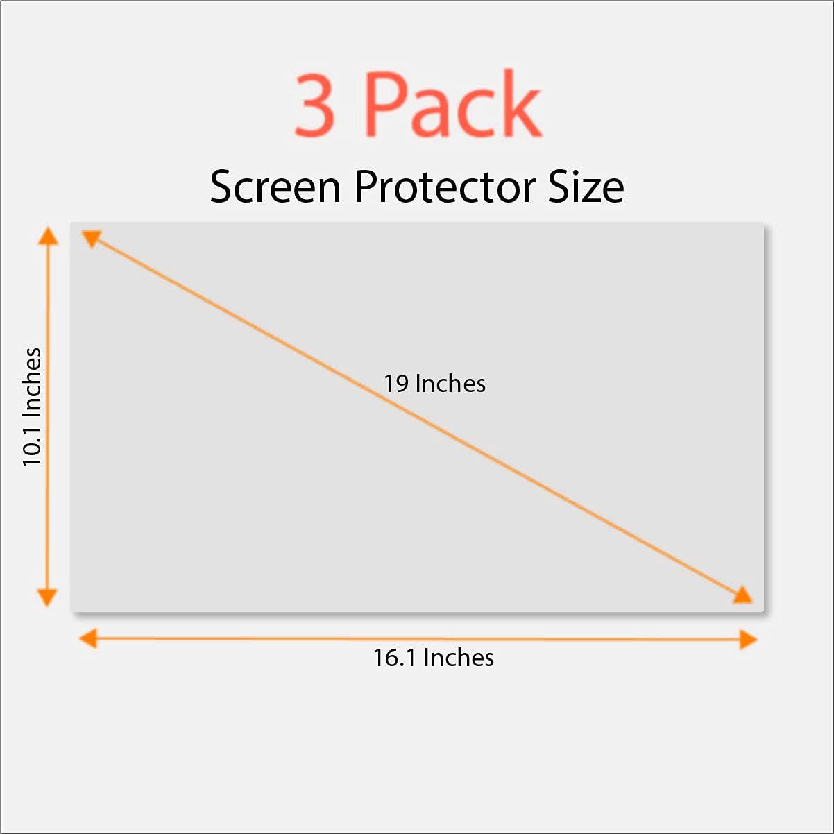 Anti-Glare and Anti Finger Print Screen Protector (3 Pack) for 20 Inches Widescreen Desktop Monitor