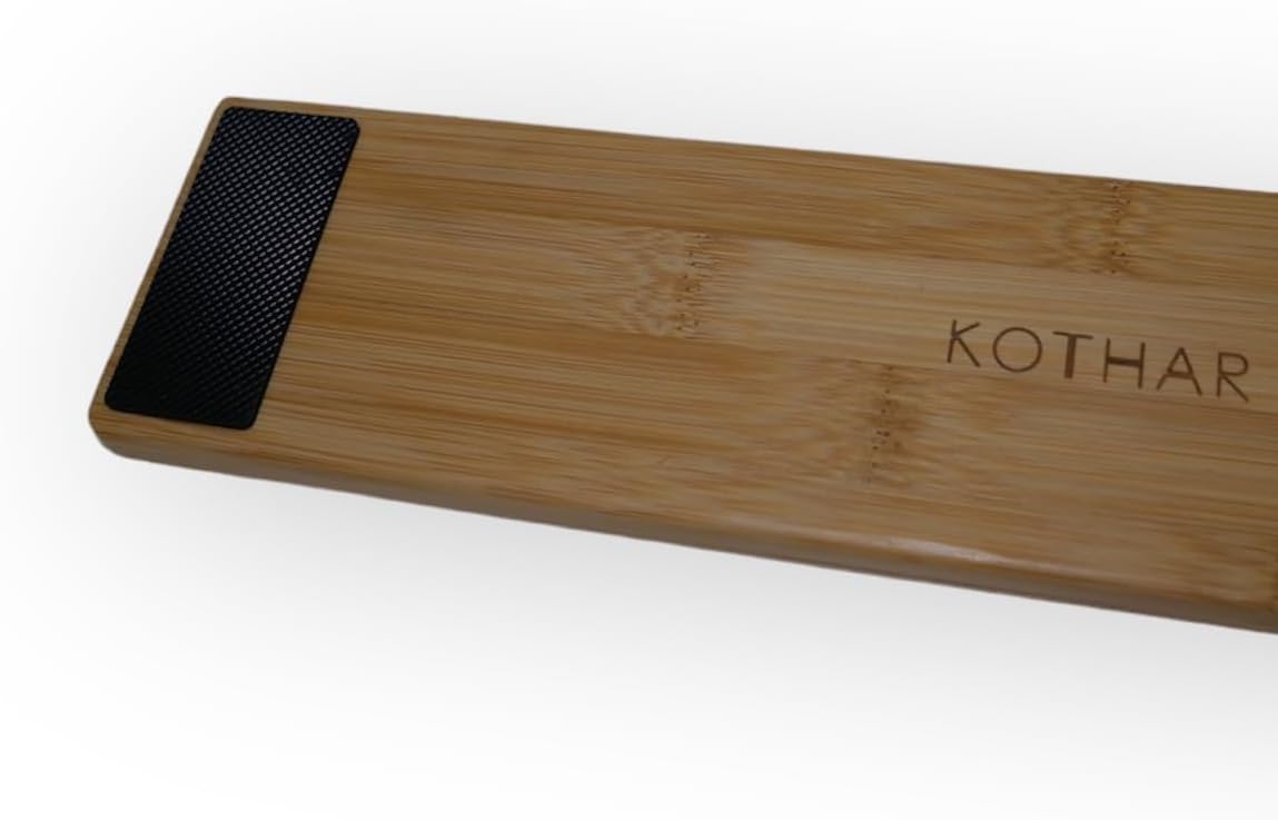 Kothar Wooden/Bamboo Keyboard Wrist Rest - Ergonomic Design, Comfortable Support for Mechanical Keyboards, Office & Gaming Use (TKL, Black)