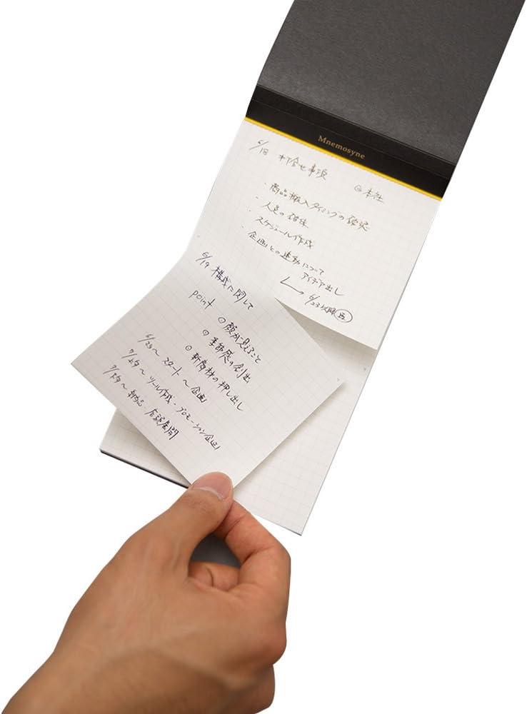 Maruman Mnemosyne Lined Notebook- Vertical A5, 5.83" x 8.27", 70 Sheets / 140 Pages, 7mm College Ruled With Center Line Journal, Perforated Pages & Wire-Bound to Lay Flat, Black, Made in Japan - Colors B