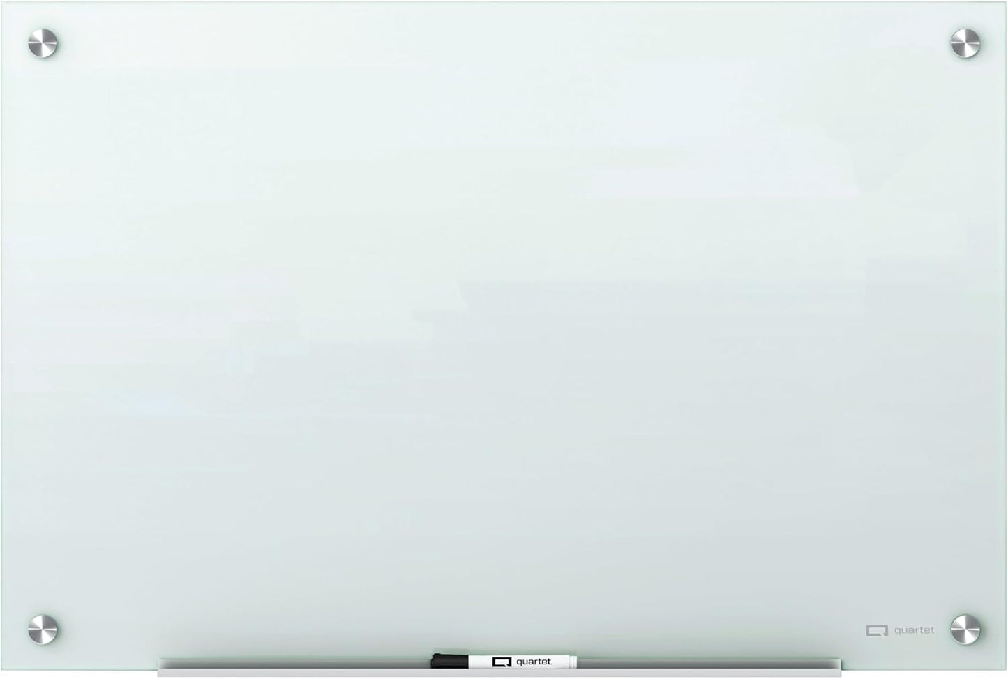 Quartet Magnetic Glass Dry Erase White Board, 48''W x 36''H Whiteboard, Infinity Frameless Mounting, White Surface (G4836W)