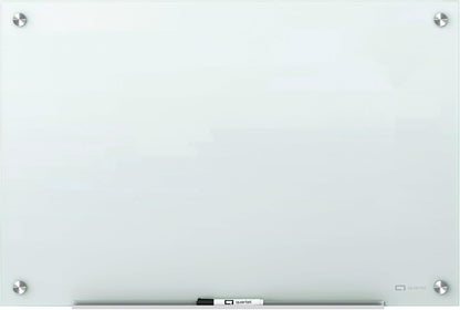 Quartet Magnetic Glass Dry Erase White Board, 48''W x 36''H Whiteboard, Infinity Frameless Mounting, White Surface (G4836W)