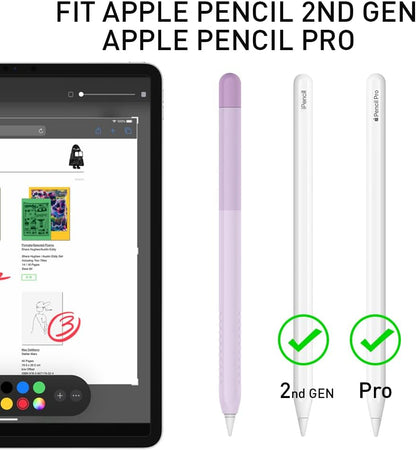 Delidigi for Apple Pencil Pro Case (2024) & Apple Pencil 2nd Generation Sleeve,Soft Silicone Grip Cover,Magnetic Charging Compatible,Double Tap Support,Gradient Color Design
