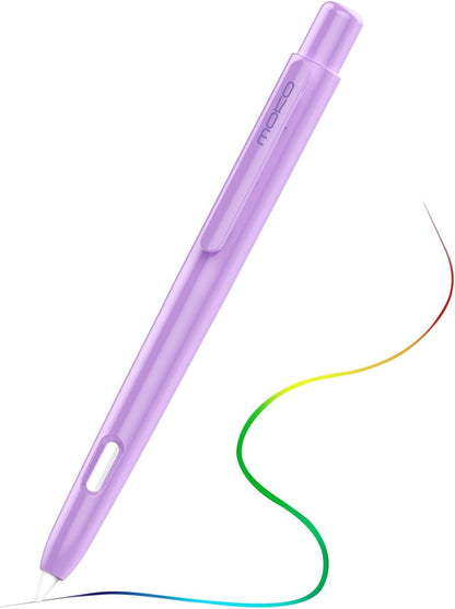 MoKo Holder Case Compatible with Apple Pencil 2nd Generation, Retractable Protective Apple Pencil Cover with Sturdy Clip, Hard PC Apple Pencil Case, Support Double-Tap, Dark Purple