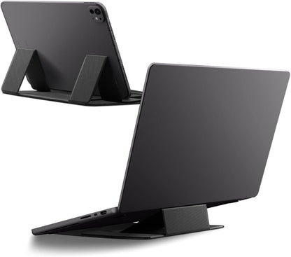 Spigen Slim Fold Portable Laptop Stand Keyboard Riser Foldable Ergonomic Angle Lift Anti-Slip Compatible with MacBook Neo, MacBook Air, MacBook Pro 11"-16" and iPad/Air/Pro and More - Black (LD201-S4)