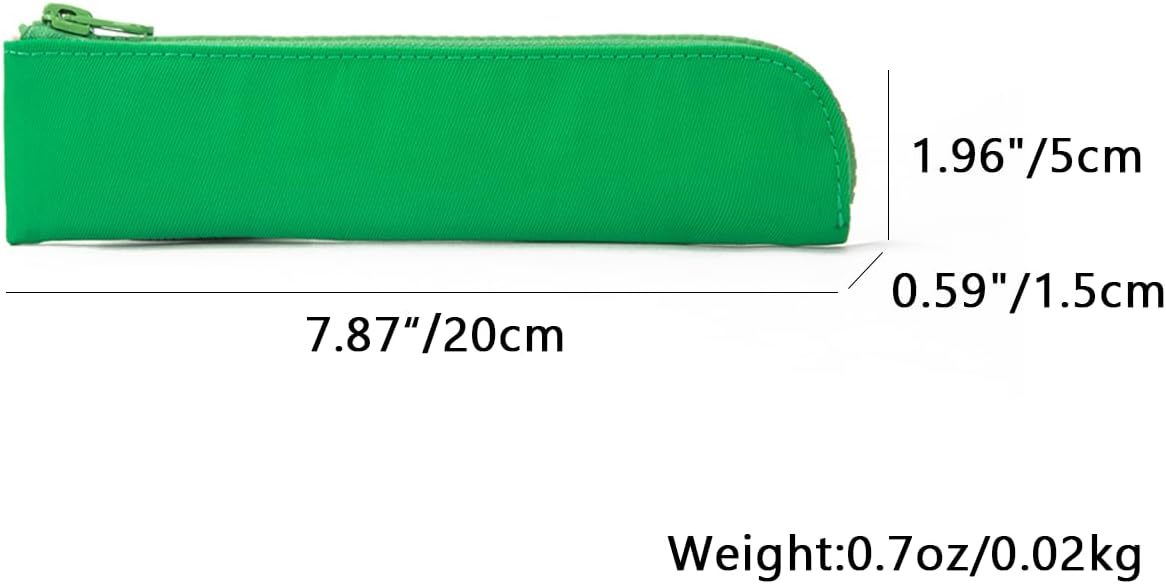 Canvas Pencil Case Small Pencil Pouch Slim Lightweight Pen Case Holder Cute Zipper Bag for School Office