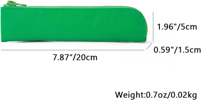 Canvas Pencil Case Small Pencil Pouch Slim Lightweight Pen Case Holder Cute Zipper Bag for School Office