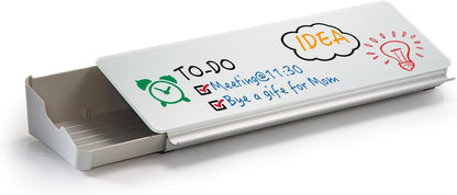 Audio-Visual Direct - Glass Desktop Computer Keyboard Whiteboard Notepad Set, Black (Includes Neon Marker, Eraser & Sticky Notes)