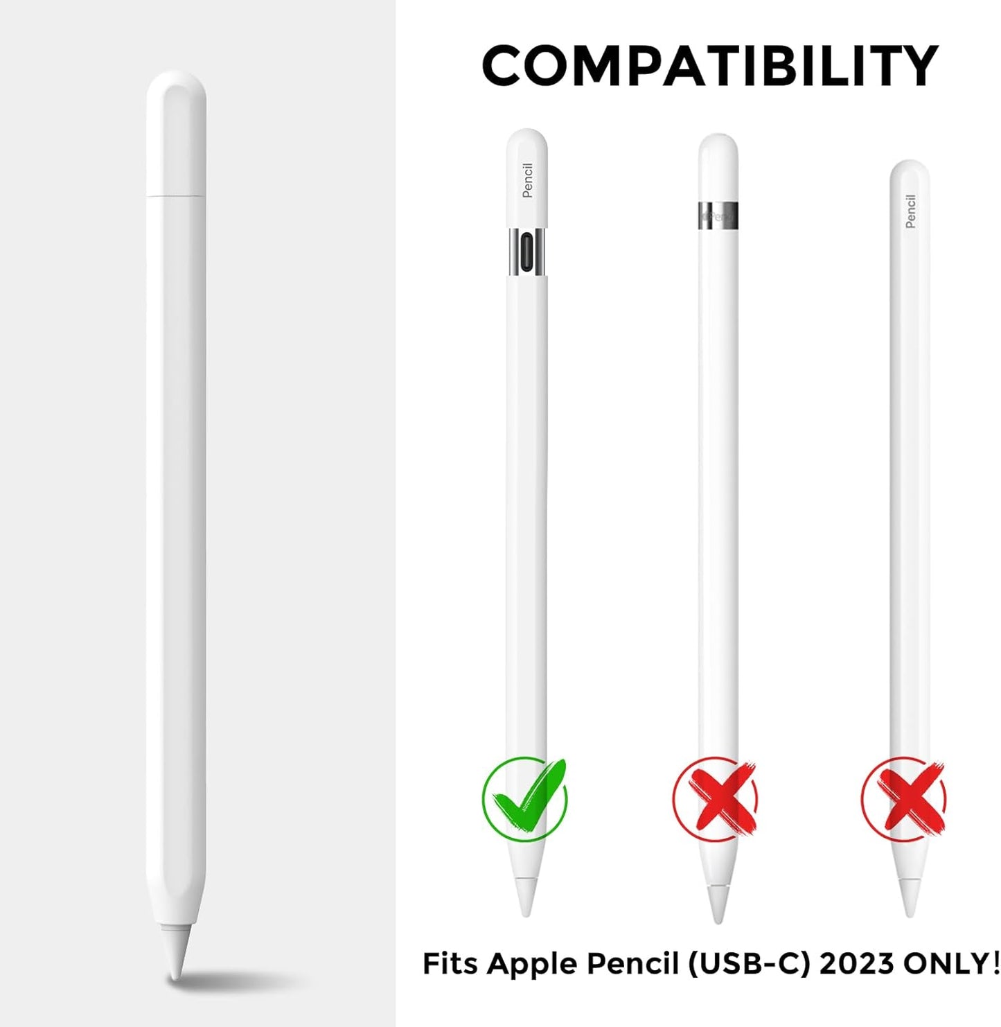 AhaStyle Silicone Case for Apple Pencil (USB-C) 2023 Ultra Thin Proteative Cover Skin Apple Pencil Sleeve Anti-Slip Grip Compatible with Apple Pencil USB C (Lavender)