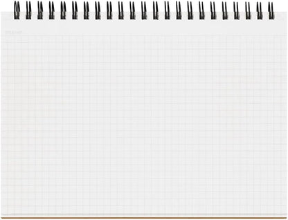 Maruman Mnemosyne Grid Notebook- Horizontal A4 Layout, 8.27" x 11.69", 70 Sheets / 140 Pages, 5mm Graph Paper Journal, Perforated Pages & Wire-Bound to Lay Flat, Black, Made in Japan