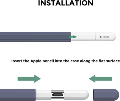AhaStyle Silicone Case for Apple Pencil (USB-C) 2023 Ultra Thin Proteative Cover Skin Apple Pencil Sleeve Anti-Slip Grip Compatible with Apple Pencil USB C (Lavender)