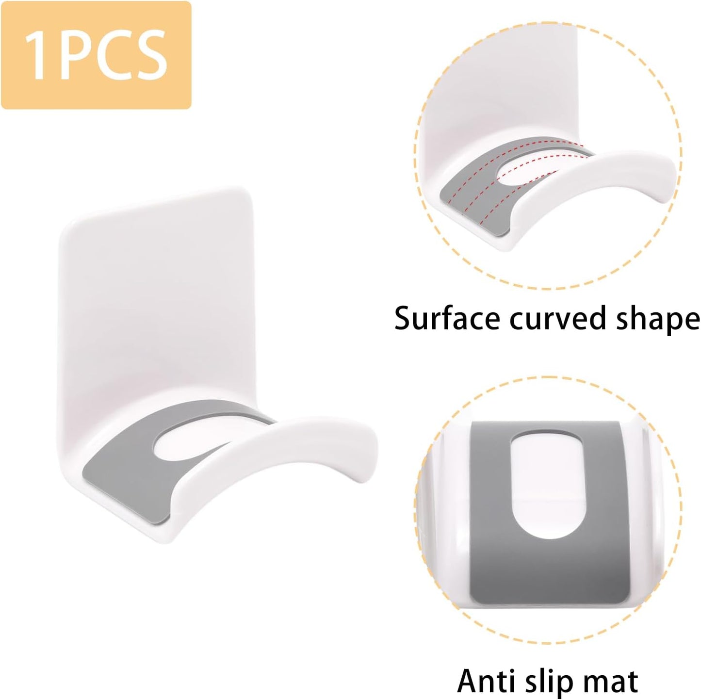 1Pcs White ABS Plastic Headphone Stand Hanger, Hanging Headset Holder Hook Under Desk, Adhesive Earphones Hangers for Desk Headphone Hanger, Most Headphones and Controller