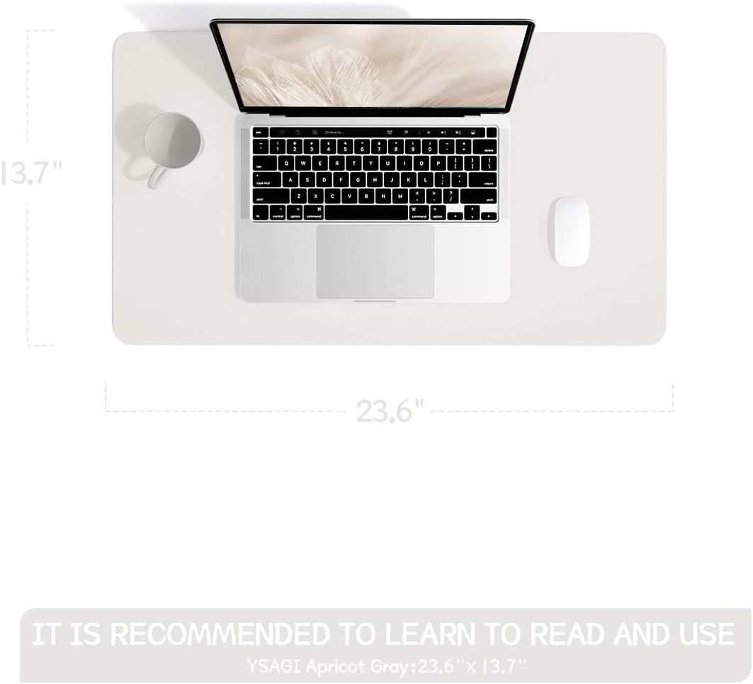 YSAGi Non-Slip Leather Desk Pad, Waterproof Laptop Computer Desk Keyboard Mat, Table Protector Blotter Mat, Large Mouse Pad for Office/Work/Home/Decor(Black, 31.5" x 15.7")