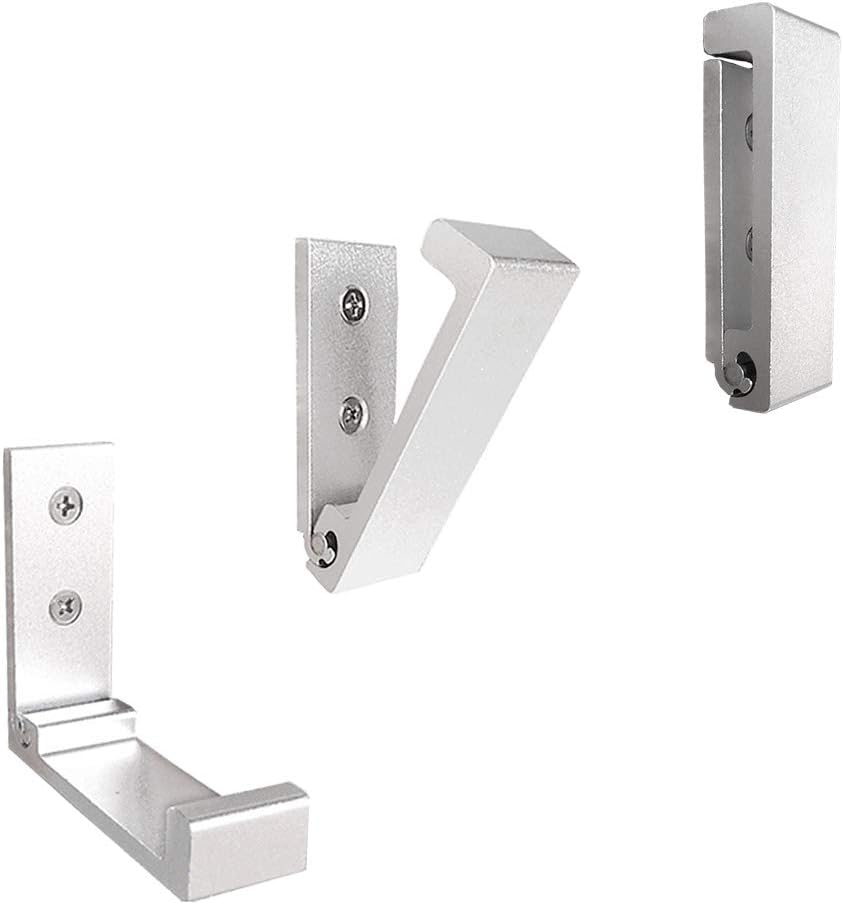 ZEYU Folding Coat Hooks, 5Pcs Wall Hooks for Hanging Coat Towel Hooks Hardware Heavy Duty Aluminum Alloy Headphone Holder No Rust Wall Mounted with Screws for Bags Fitness Equipment