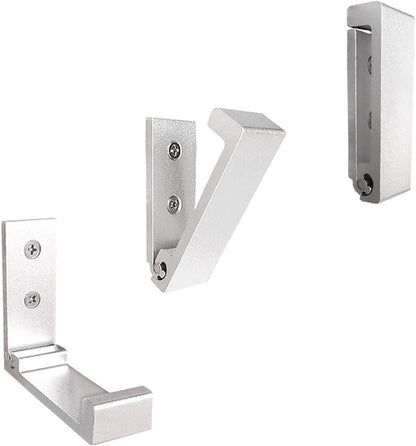 ZEYU Folding Coat Hooks, 5Pcs Wall Hooks for Hanging Coat Towel Hooks Hardware Heavy Duty Aluminum Alloy Headphone Holder No Rust Wall Mounted with Screws for Bags Fitness Equipment
