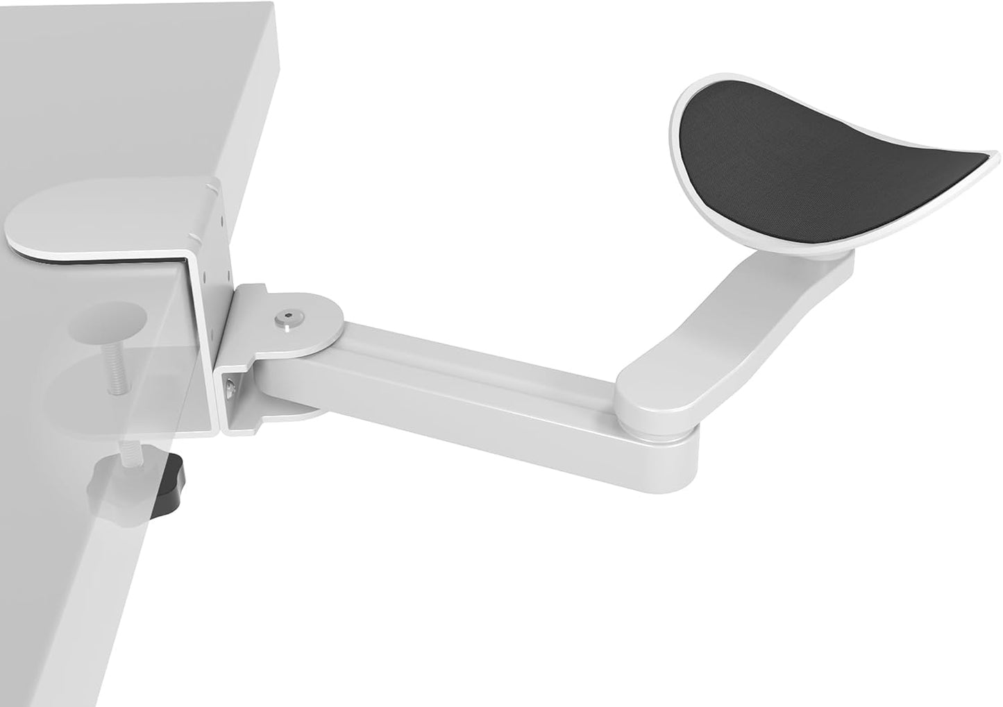 Ergonomic Arm/Elbow Rest for Desk - Foldable Rotatable Elbow Support for Computer Desk, Office & Gaming Comfort (White)