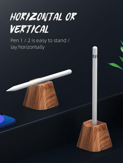 Solid wood vertical Pencil 1 2 Holder bracket Compatible with Stylus container. Ballpoint bracket stand Pen rest.Universal pen Racks Protect case and Stylus box-FBZ-M