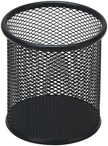 HSYMQ Black Pen Holder Cup for Desk, Pencil Cup Holder, Black Wire Mesh Pen Cup for Desk Office Pen Organizer