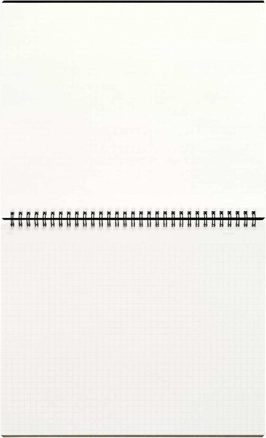Maruman Mnemosyne Lined Notebook- Vertical A5, 5.83" x 8.27", 70 Sheets / 140 Pages, 7mm College Ruled With Center Line Journal, Perforated Pages & Wire-Bound to Lay Flat, Black, Made in Japan - Colors B