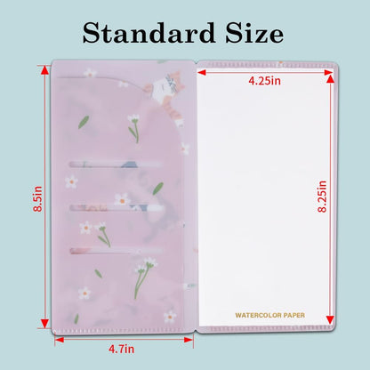qianshan Travelers Notebook Inserts with PVC Sleeve,Undated Weekly Planner,Weekly To Do List Notepad,TN Journal,30 Sheets,8.5" x 4.7",Pocket Travelers Notebook for Journals,Diaries,Planners,Pink Cat