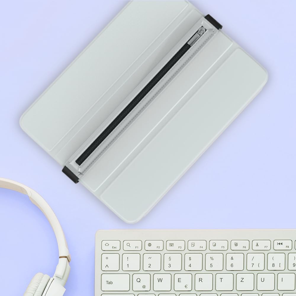 MoKo Pencil Case Fit Apple Pencil Pro, iPencil (USB-C), Apple Pencil 1st/2nd Generation, Stylus Pencil Sleeve PU Leather Zipper Pouch with Elastic Band for 9.7"-12.9" Tablet, Space Gray